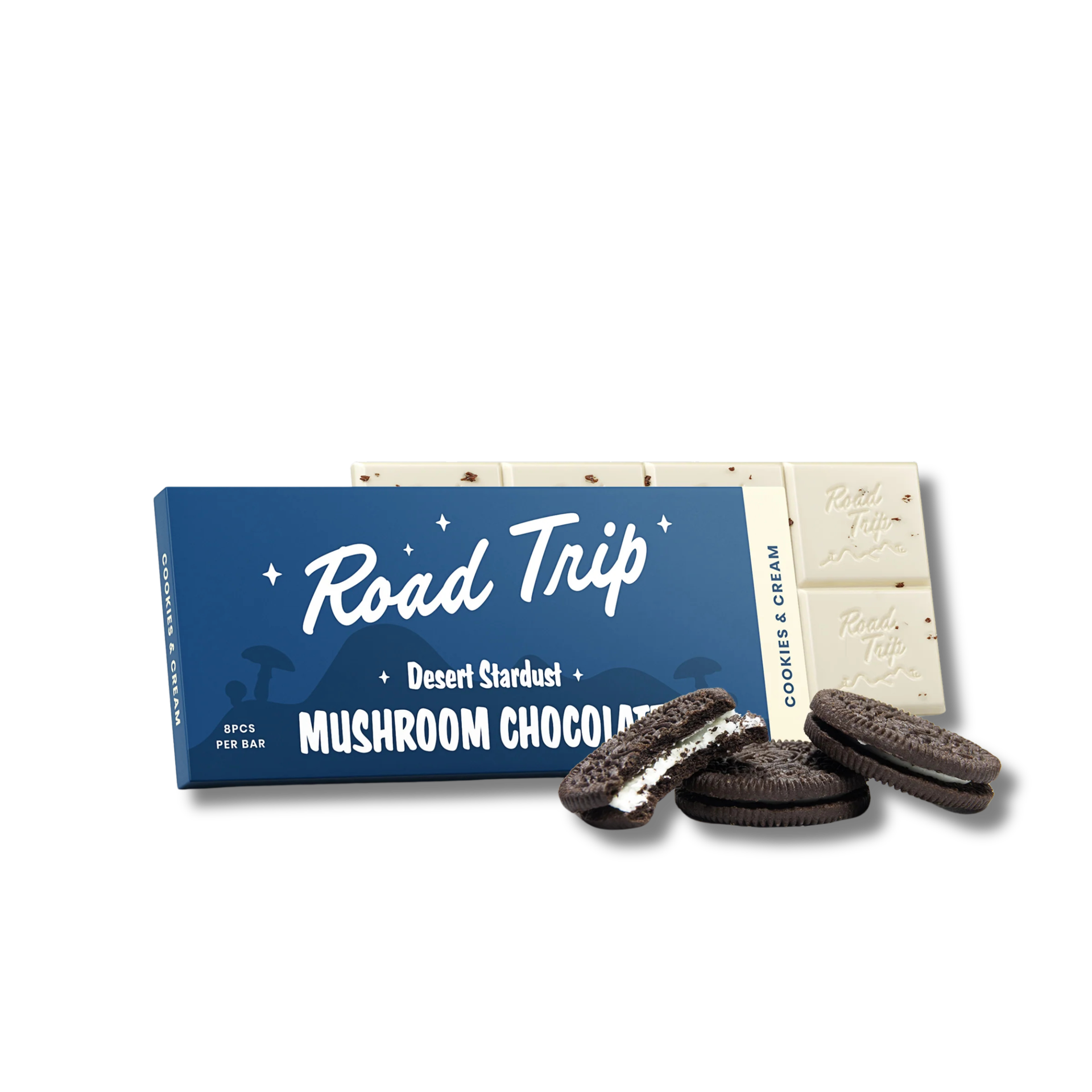 Road Trip - Mushroom Chocolate Bar - 8 servings / Cookies & Cream